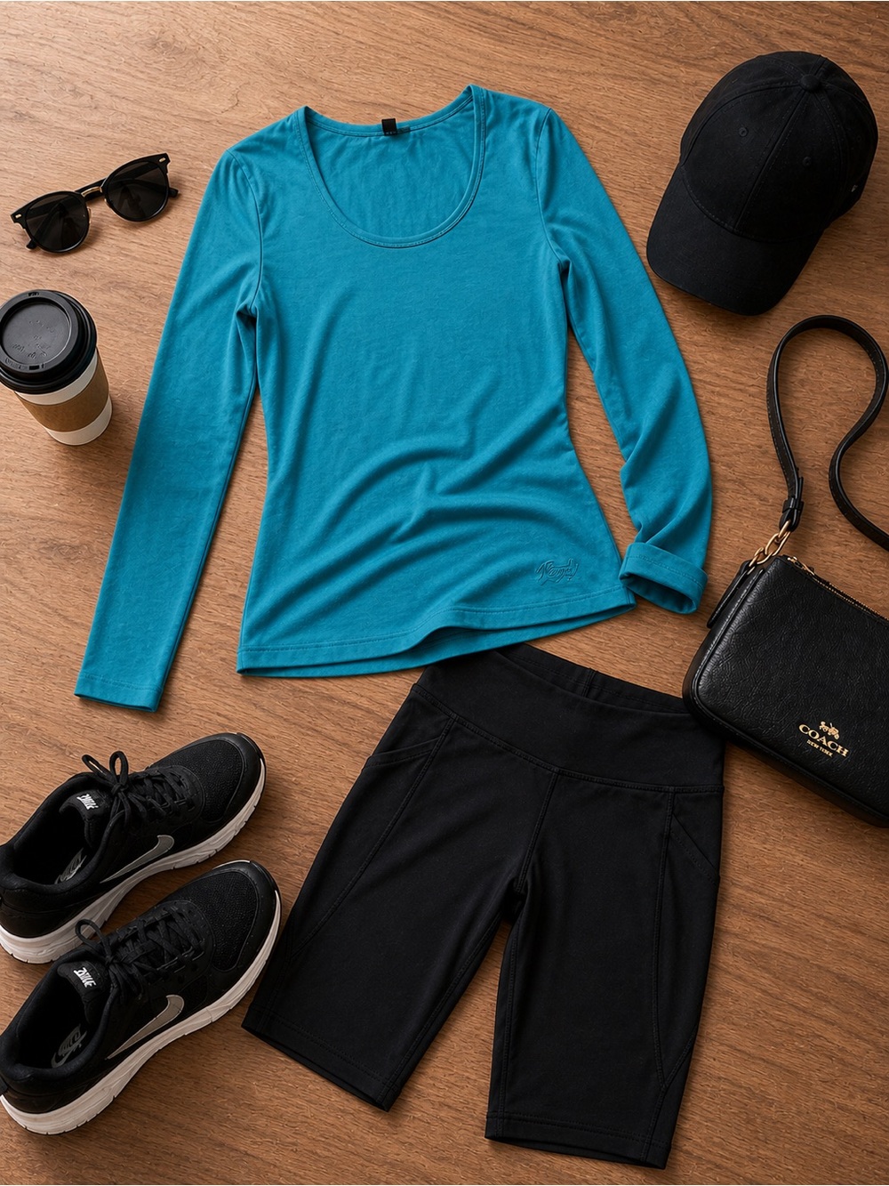 Roots Large Teal Scoop Neck Top| Sporty Chic